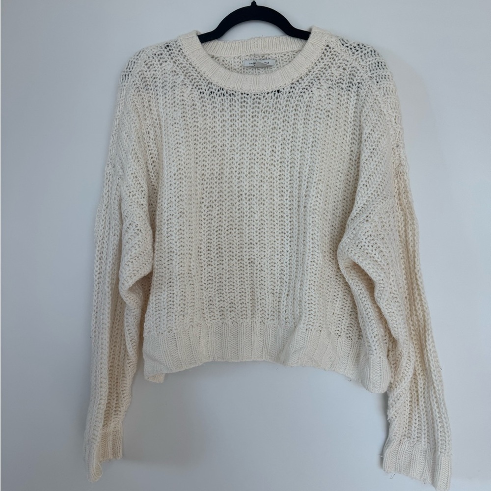 American Eagle Cozy Cream Knit Sweater
